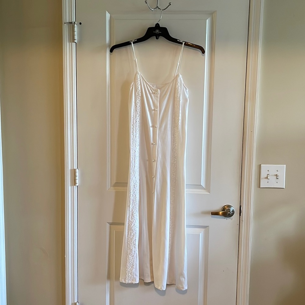 Coton Frais Long White Cotton Dress, Size S